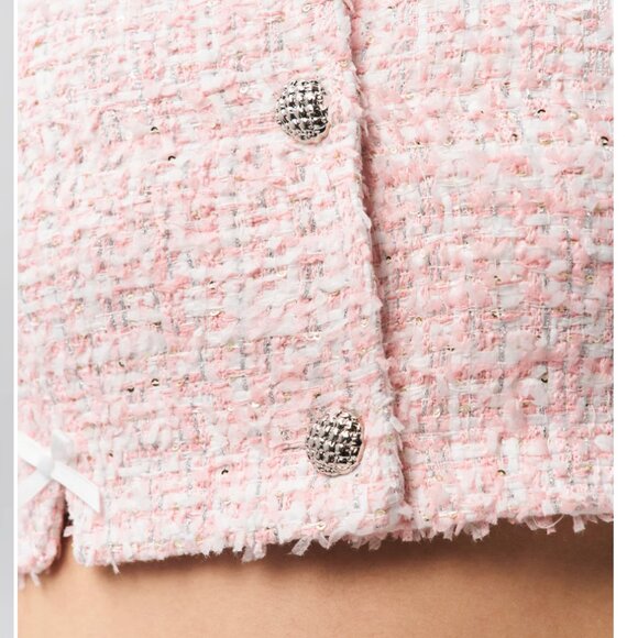 NWT Guizio Colette Jacket, Baby Pink Tweed, S - Picture 3 of 5